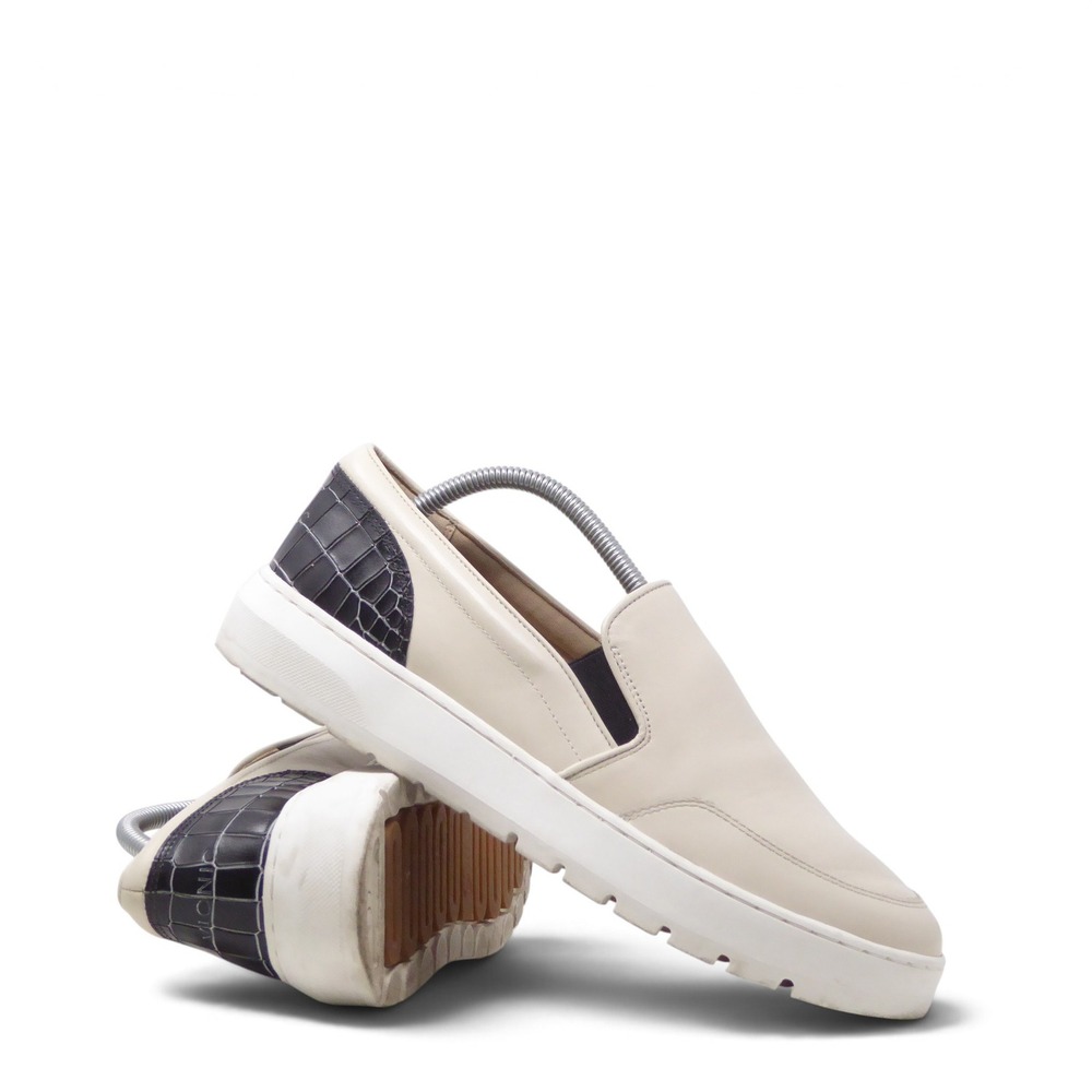 Vionic Women Sneakers Cream Dinora Leather Croc Print Slip On 11